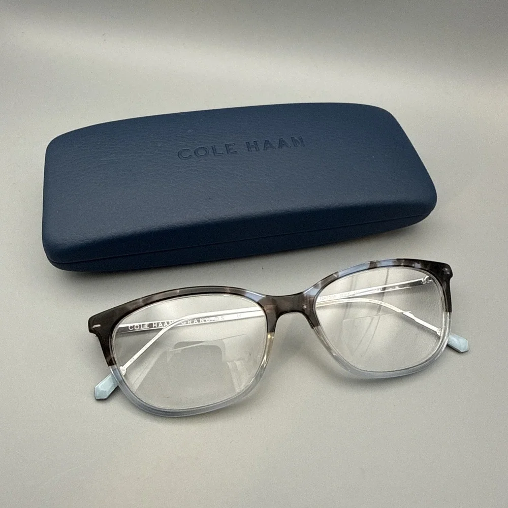 COLE HAAN GRAND.OS CH5039 BLUE TORTOISE AUTHENTIC FRAMES EYEGLASSES 53-16 & CASE